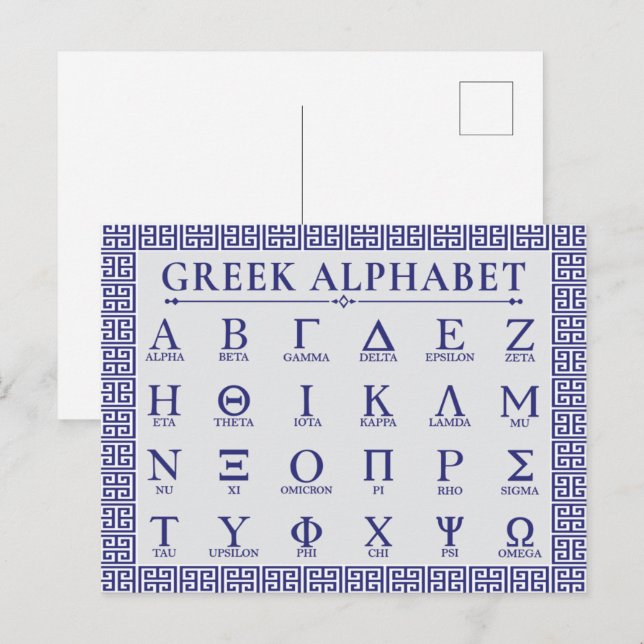 Carte Postale Alphabet grec (Devant / Derrière)