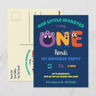 Carte Postale Alphabet Monsters 1er Anniversaire Notre Petit Mon