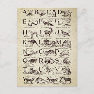Carte Postale Alphabet Nursert Chart Vintage
