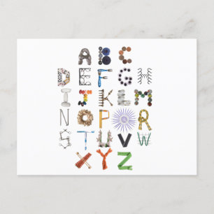 Carte postale Alphabet Objet Retour à l'école AB