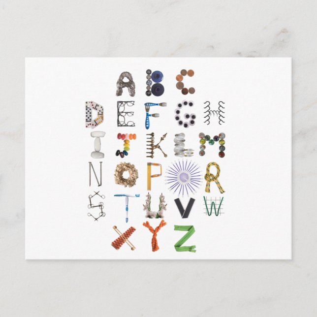 Carte postale Alphabet Objet | Retour à l'école AB (Devant)