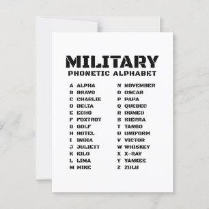 Carte Postale Alphabet phonétique Mots militaires