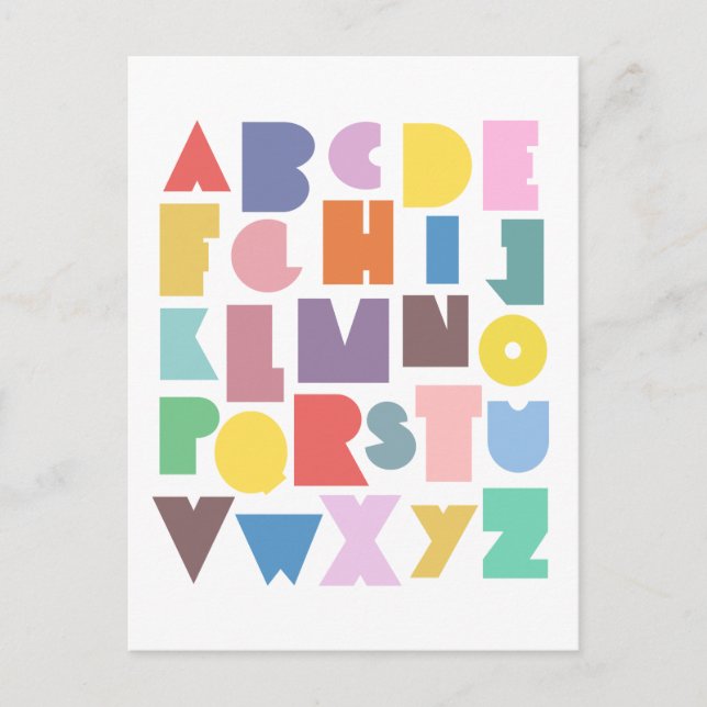 Carte Postale Alphabet rétro géométrique (Devant)