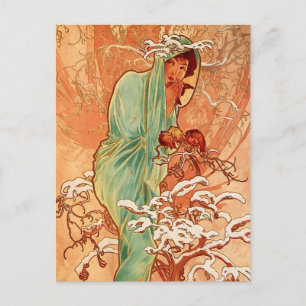 Carte Postale Alphons Mucha - Les quatre saisons - Hiver