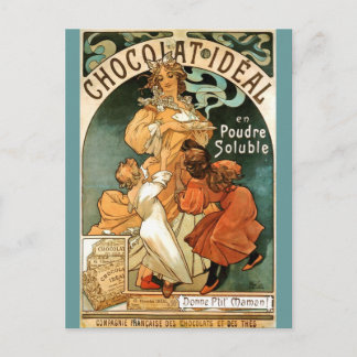 Carte Postale Alphonse (Alfons) Mucha Chocolat Idéal