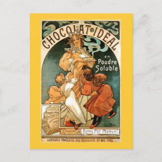 Carte Postale Alphonse (Alfons) Mucha Chocolat Idéal