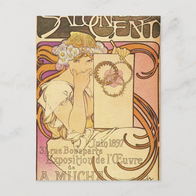 Carte Postale Alphonse Mucha Art Déco (Devant)
