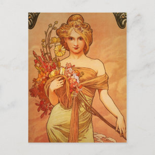 Carte Postale Alphonse Mucha Art Déco