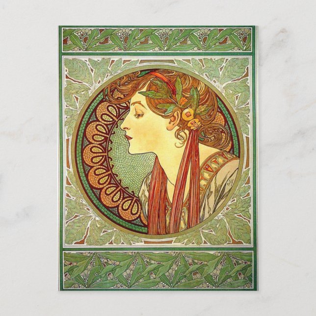 Carte postale Alphonse Mucha Art Nouveau (Devant)