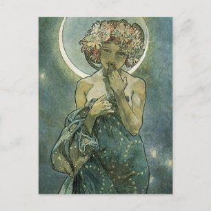 Carte Postale Alphonse Mucha Art Nouveau Femme Éblouissante #18