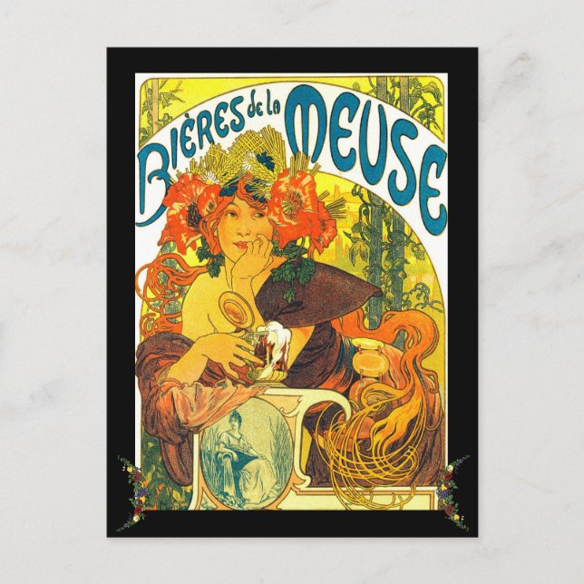 Carte Postale Alphonse Mucha Bieres de la Meuse personnalisée (Devant)