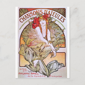 Carte Postale Alphonse Mucha. Chansons D'Aieules, c.1898
