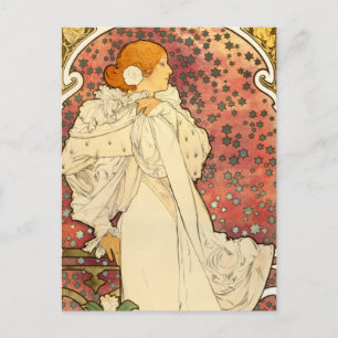 Carte postale Alphonse Mucha Lady of the Camelias