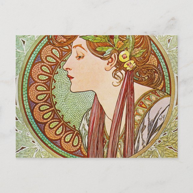 Carte Postale Alphonse Mucha - Laurel (Devant)