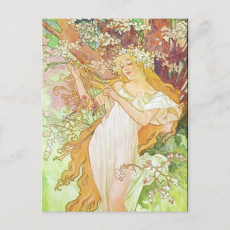 Carte Postale Alphonse Mucha Printemps/Printemps, 1896
