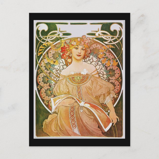 Carte Postale Alphonse Mucha Reverie Daydream (Devant)