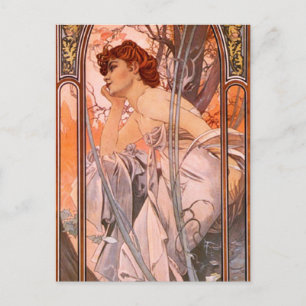 Carte postale Alphonse Mucha Soirée Reverie