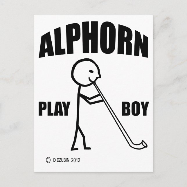 Carte Postale Alphorn Play Boy (Devant)