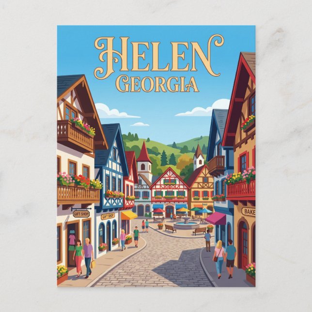 Carte Postale Alpine Helen Géorgie (Devant)