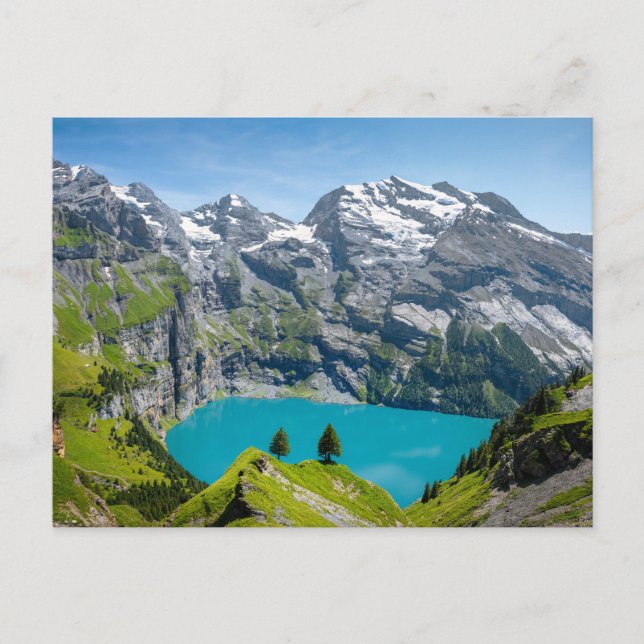 Carte Postale Alpine lake Oeschinensee in Switzerland (Devant)