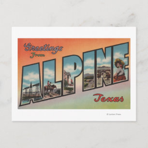 Carte Postale Alpine, TexasScènes de grandes lettresAlpine, TX
