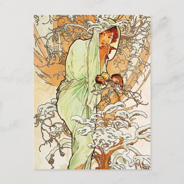 Carte postale Alpohnse Mucha Winter (Devant)