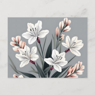 Carte Postale Alstroemeria minimaliste Floral