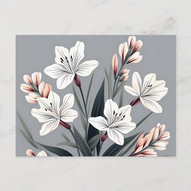 Carte Postale Alstroemeria minimaliste Floral (Devant)