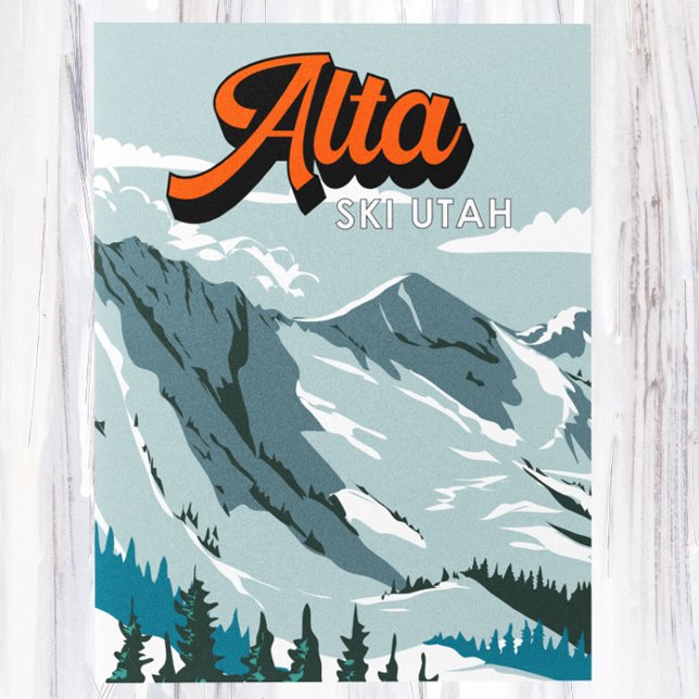 Carte Postale Alta Ski Area Hiver Utah Vintage (Créateur téléchargé)
