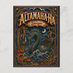 Carte Postale Altamaha-ha Georgia Popcut Légendes