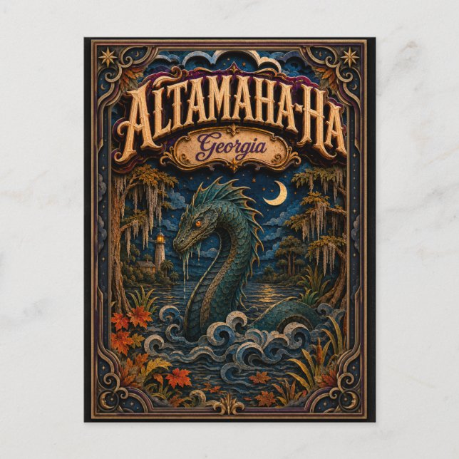 Carte Postale Altamaha-ha Georgia Popcut Légendes (Devant)