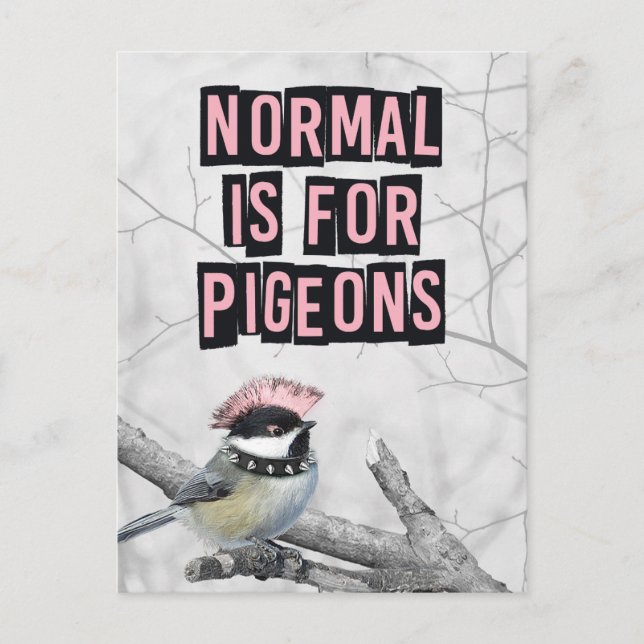 Carte Postale Alternative Punk Bird Anti Conformity (Devant)