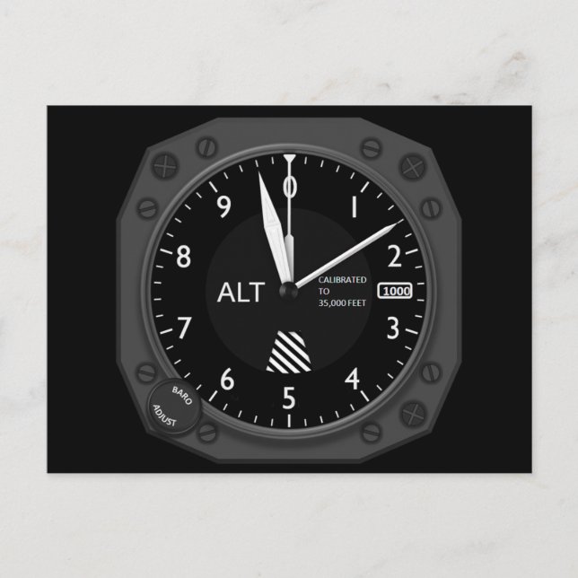 Carte Postale Altimètre de l'aéronef (Devant)