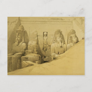 Carte Postale Altitude avant du grand temple d'Aboo Simbel