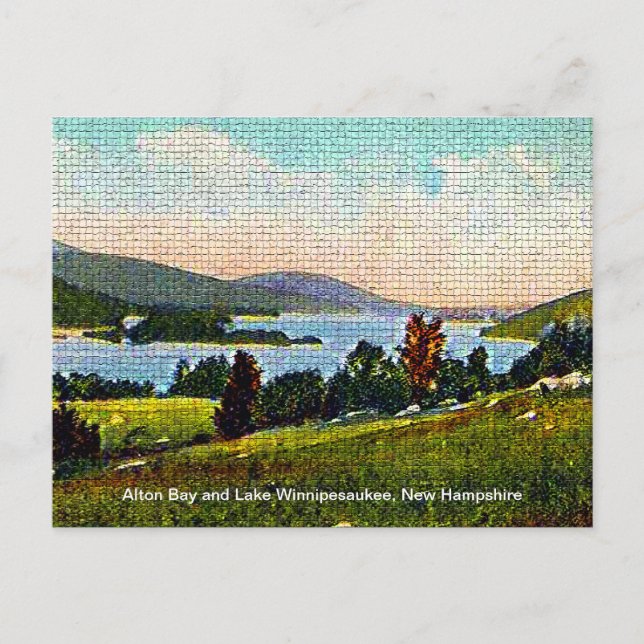 Carte Postale Alton Bay et Lake Winnipesaukee, New Hampshire (Devant)