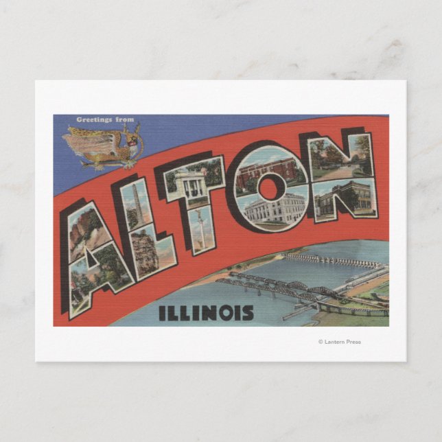 Carte Postale Alton, IllinoisGrandes lettres ScènesAlton, IL (Devant)