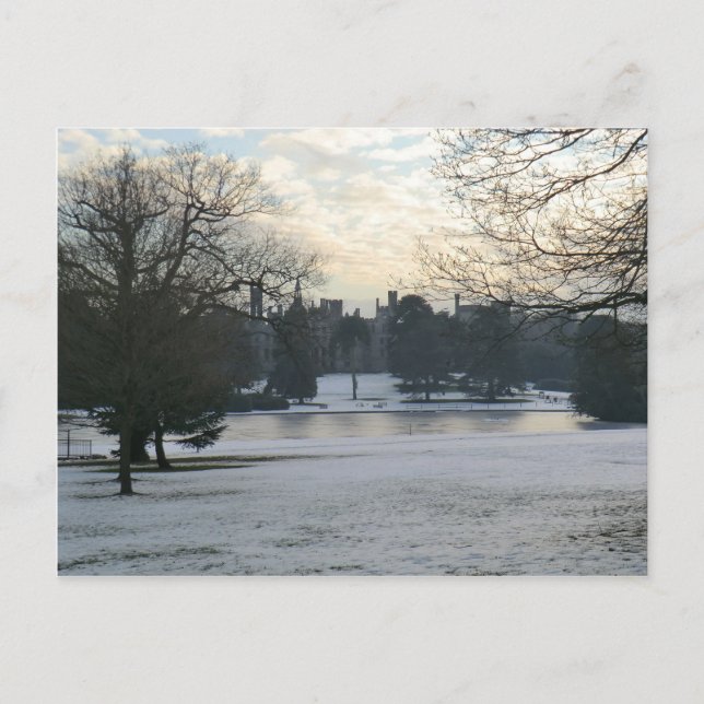 Carte Postale Alton Towers dans la neige (Devant)