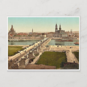 Carte Postale Altstadt, Dresde, vu du ministère de la Guerre,