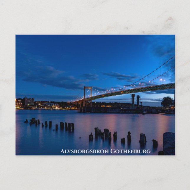 Carte Postale Alvsborgsbron Gothenburg Sunset Sky (Devant)