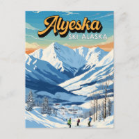 Alyeska Alaska Winter Travel Art Vintage