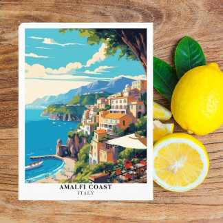 Carte Postale Amalfi Coast Italie Voyage Retro