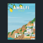 Carte Postale Amalfi Italie Retro Voyage Art Vintage<br><div class="desc">Amalfi design vectoriel. Amalfi est une ville située dans un cadre naturel spectaculaire,  au pied de falaises escarpées,  sur la côte sud-ouest de l'Italie.</div>