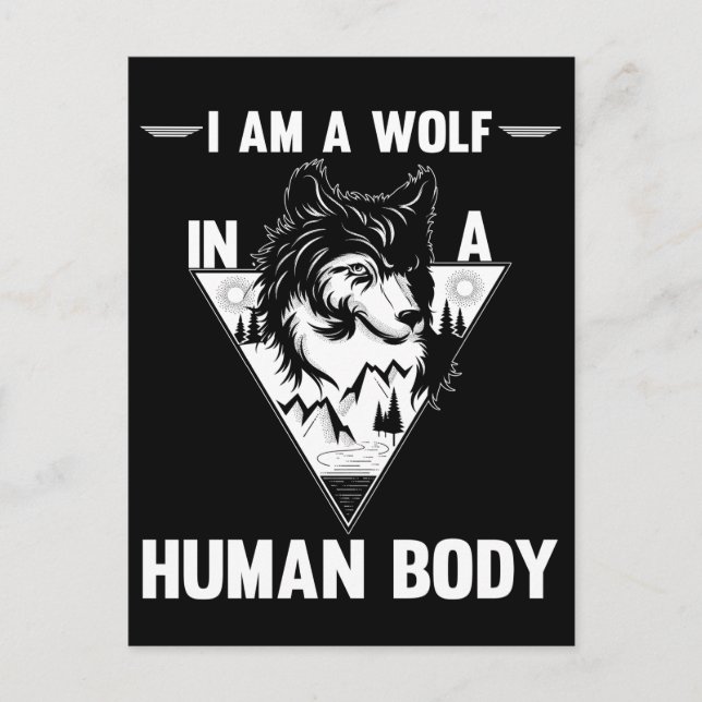Carte Postale Amant du loup animal de la forêt (Devant)