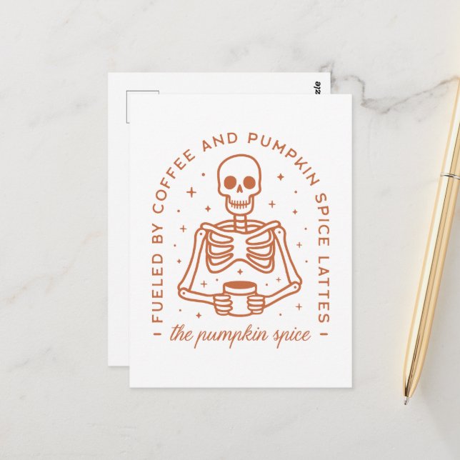 Carte Postale Amant en latte d'épice citrouille (Devant/Arrière en situation)