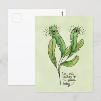 Carte Postale Amant plante jeu de mots drôle introverti jardener