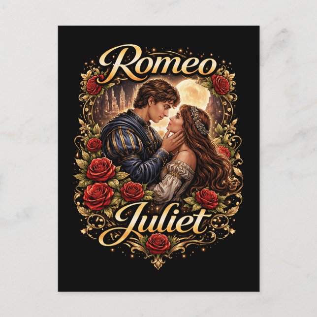 Carte Postale Amants de Vérone au clair de lune (Devant)