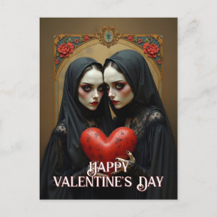 Carte Postale Amants gothiques sombres au cœur cramoisi