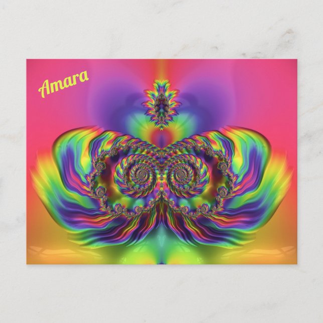 Carte Postale AMARA ~ Motif de conception 3D ~ Multi Couleurs ~  (Devant)