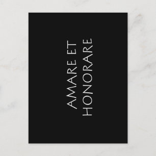 Carte Postale Amare et honorare