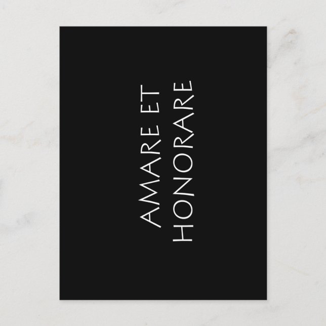 Carte Postale Amare et honorare (Devant)